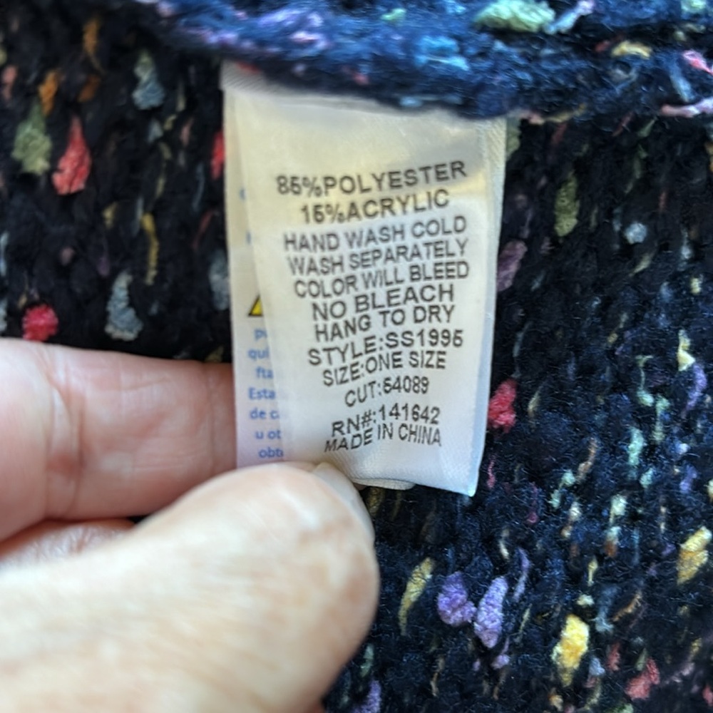 Versatile Navy Confetti Sweater Euc - image 7